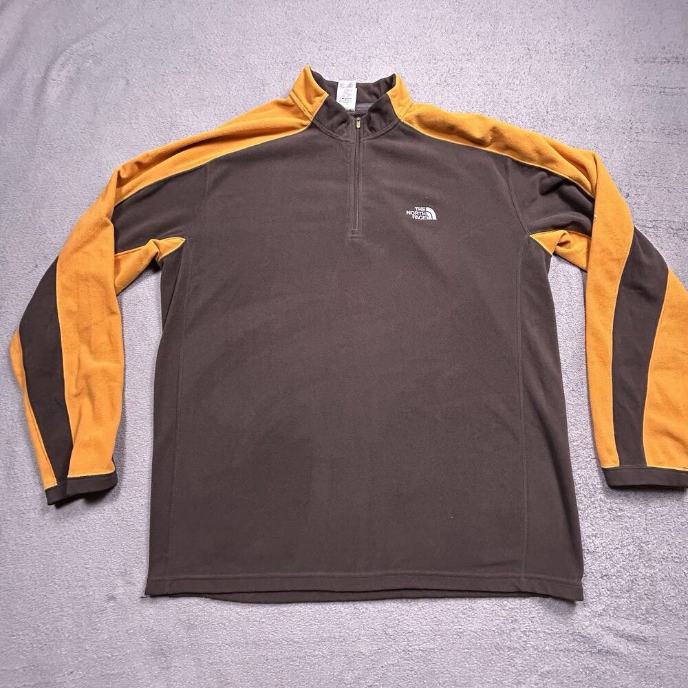 The North Face Half Zip Fleece Mens XL Brown Orange Gorpcore TKA 100